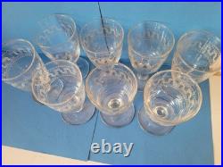 Lot 10 verres vin cristal BACCARAT France/mod. 3458 gravé/frise grecque/1900