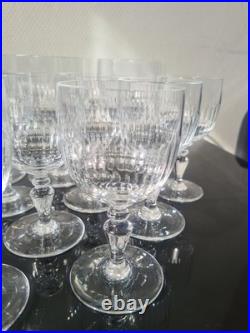 Lot 22 verres à pied en verre Cristal Baccarat MODELE Renaissance Estampillé