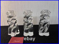 Lot 3 bougeoirs modèle Aladin en cristal de Baccarat (prix des 3)