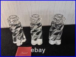 Lot 3 bougeoirs modèle Aladin en cristal de Baccarat (prix des 3)
