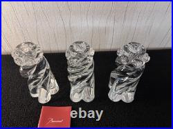 Lot 3 bougeoirs modèle Aladin en cristal de Baccarat (prix des 3)