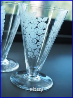 Lot 5 Verres Anciens Art Deco Cristal Baccarat Antique Glasses Fruits