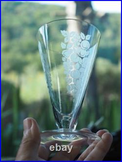 Lot 5 Verres Anciens Art Deco Cristal Baccarat Antique Glasses Fruits