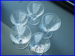 Lot 5 Verres Anciens Art Deco Cristal Baccarat Antique Glasses Fruits