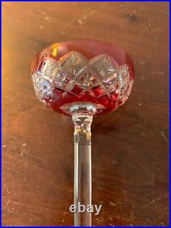 Lot 5 verres à liqueur overlay en cristal de Baccarat h 19.6 cm (prix des 5)
