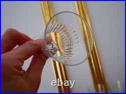 Lot 6 anciens verres à vin porto cristal taillé Baccarat gondole biseaux coupés