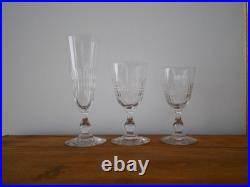 Lot 6 anciens verres à vin porto cristal taillé Baccarat gondole biseaux coupés