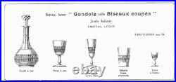 Lot 6 anciens verres à vin porto cristal taillé Baccarat gondole biseaux coupés