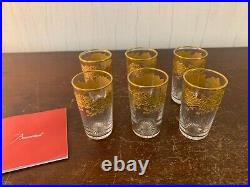 Lot 6 verres à digestif doré modèle cristal de Baccarat (prix des 6 verres)