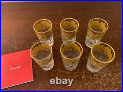 Lot 6 verres à digestif doré modèle cristal de Baccarat (prix des 6 verres)