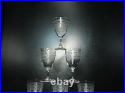 Lot 6 verres à vin blanc cristal gravé Baccarat gravure 7742 Athénienne 10,9 cm