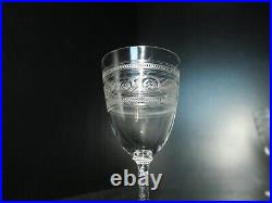 Lot 6 verres à vin blanc cristal gravé Baccarat gravure 7742 Athénienne 10,9 cm