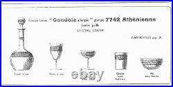 Lot 6 verres à vin blanc cristal gravé Baccarat gravure 7742 Athénienne 10,9 cm