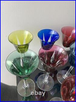 Lot De 10 Verres Roemer Couleur En Cristal St Louis Modèle Cerdagne No Baccarat