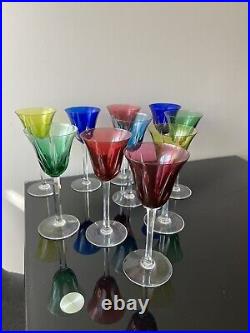 Lot De 10 Verres Roemer Couleur En Cristal St Louis Modèle Cerdagne No Baccarat