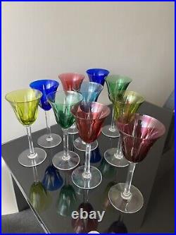 Lot De 10 Verres Roemer Couleur En Cristal St Louis Modèle Cerdagne No Baccarat