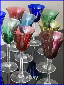 Lot De 10 Verres Roemer Couleur En Cristal St Louis Modèle Cerdagne No Baccarat