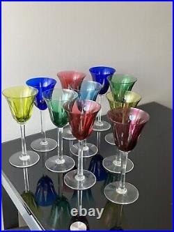 Lot De 10 Verres Roemer Couleur En Cristal St Louis Modèle Cerdagne No Baccarat