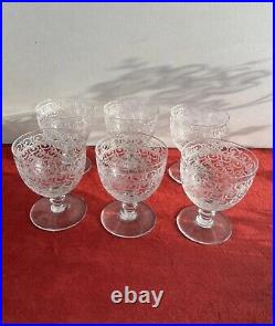 Lot De 6 Verres A Vin En Cristal Baccarat Modèle Rohan