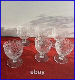 Lot De 6 Verres A Vin En Cristal Baccarat Modèle Rohan