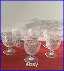 Lot De 6 Verres A Vin En Cristal Baccarat Modèle Rohan