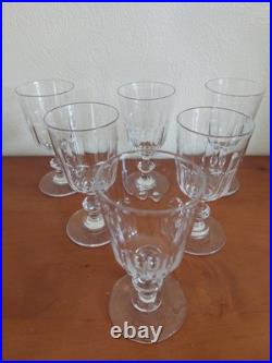 Lot De 6 Verres Cristal Baccarat, Saint Louis Modèle Caton, H 12 cm Vin Cuit