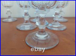 Lot De 6 Verres Cristal Baccarat, Saint Louis Modèle Caton, H 12 cm Vin Cuit