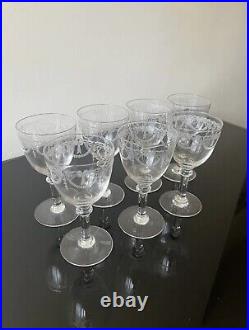 Lot De 7 Verres A Vin Rouge En Cristal De Saint Louis Modèle Millet Non Baccarat
