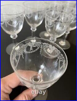 Lot De 7 Verres A Vin Rouge En Cristal De Saint Louis Modèle Millet Non Baccarat