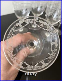 Lot De 7 Verres A Vin Rouge En Cristal De Saint Louis Modèle Millet Non Baccarat