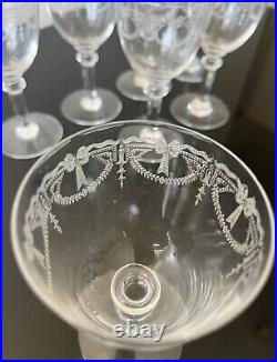 Lot De 7 Verres A Vin Rouge En Cristal De Saint Louis Modèle Millet Non Baccarat