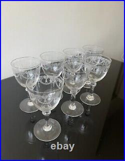 Lot De 7 Verres A Vin Rouge En Cristal De Saint Louis Modèle Millet Non Baccarat