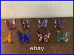 Lot de 10 papillons en cristal de Baccarat (prix du lot)