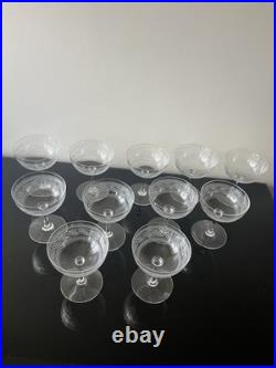 Lot de 11 Coupe A Champagne En Cristal Baccarat Modèle athenienne