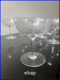 Lot de 11 Coupe A Champagne En Cristal Baccarat Modèle athenienne