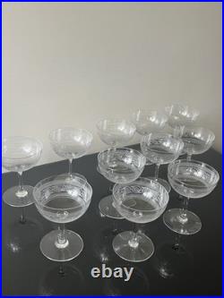 Lot de 11 Coupe A Champagne En Cristal Baccarat Modèle athenienne