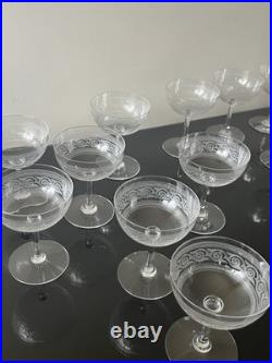 Lot de 11 Coupe A Champagne En Cristal Baccarat Modèle athenienne