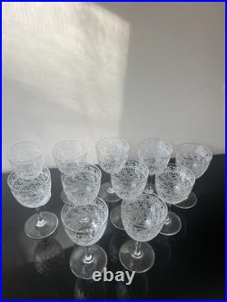 Lot de 11 Verres À Vin Rouge En Cristal Baccarat Modèle Rohan