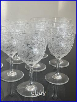Lot de 11 Verres À Vin Rouge En Cristal Baccarat Modèle Rohan
