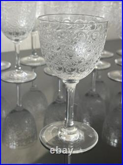 Lot de 11 Verres À Vin Rouge En Cristal Baccarat Modèle Rohan