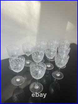 Lot de 11 Verres À Vin Rouge En Cristal Baccarat Modèle Rohan