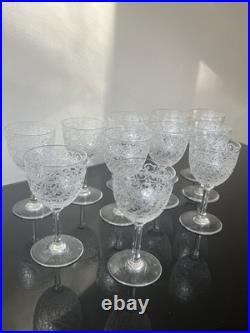 Lot de 11 Verres À Vin Rouge En Cristal Baccarat Modèle Rohan