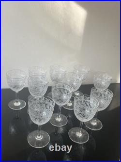 Lot de 11 Verres À Vin Rouge En Cristal Baccarat Modèle Rohan