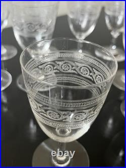 Lot de 12 Verres a Vin Rouge En Cristal Baccarat Modèle athenienne