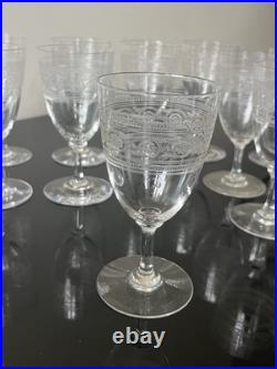 Lot de 12 Verres a Vin Rouge En Cristal Baccarat Modèle athenienne