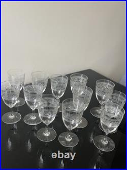 Lot de 12 Verres a Vin Rouge En Cristal Baccarat Modèle athenienne