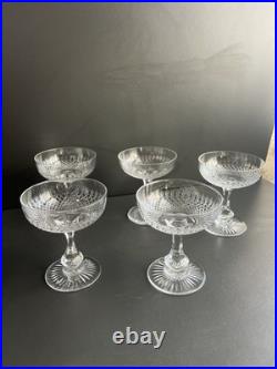 Lot de 5 Coupes À Champagne En Cristal Baccarat Modèle Océan