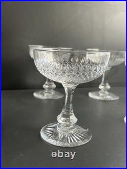 Lot de 5 Coupes À Champagne En Cristal Baccarat Modèle Océan