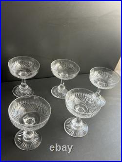 Lot de 5 Coupes À Champagne En Cristal Baccarat Modèle Océan