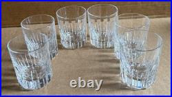 Lot de 6 Petits verres à Whisky ou Liqueur en Cristal de BACCARAT. Modèle Rotary